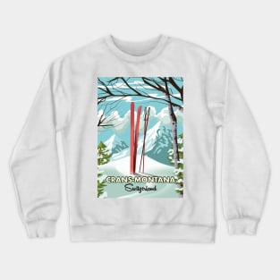 Crans-Montana Switzerland ski poster Crewneck Sweatshirt